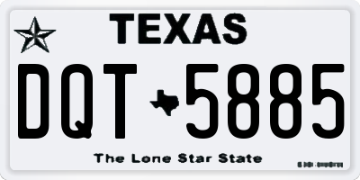 TX license plate DQT5885
