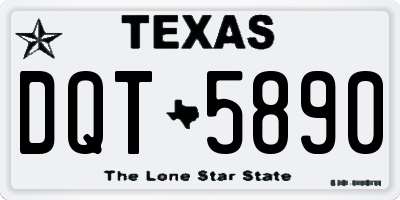 TX license plate DQT5890