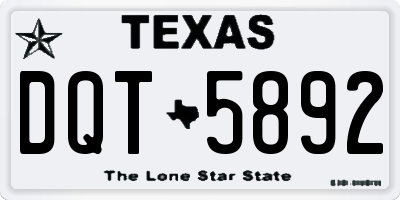 TX license plate DQT5892