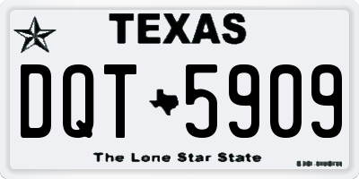 TX license plate DQT5909