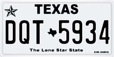 TX license plate DQT5934