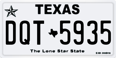 TX license plate DQT5935