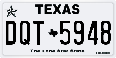 TX license plate DQT5948