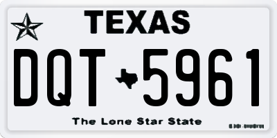TX license plate DQT5961