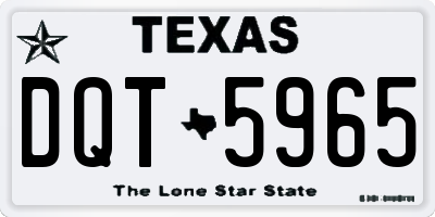 TX license plate DQT5965