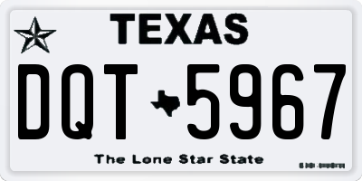 TX license plate DQT5967