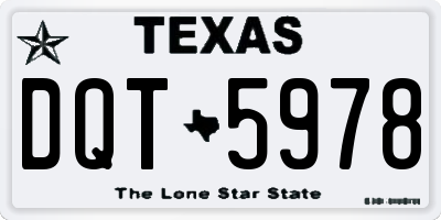 TX license plate DQT5978