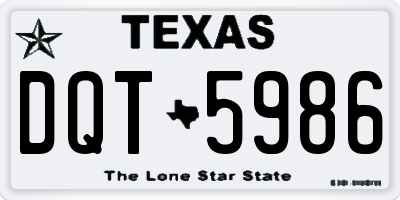 TX license plate DQT5986