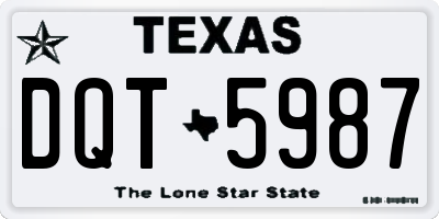 TX license plate DQT5987