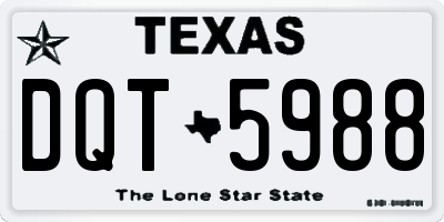 TX license plate DQT5988