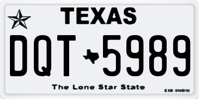 TX license plate DQT5989