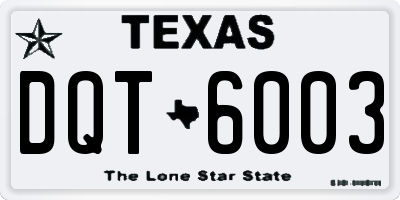 TX license plate DQT6003