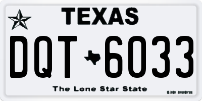 TX license plate DQT6033