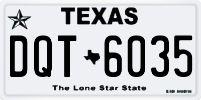 TX license plate DQT6035