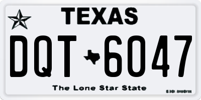 TX license plate DQT6047