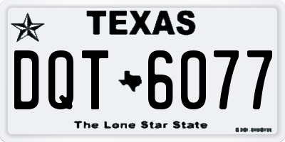 TX license plate DQT6077