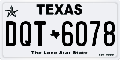 TX license plate DQT6078