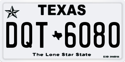 TX license plate DQT6080