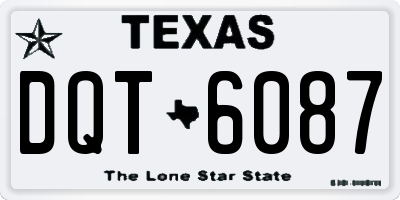 TX license plate DQT6087