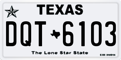 TX license plate DQT6103