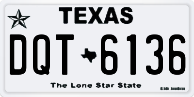 TX license plate DQT6136