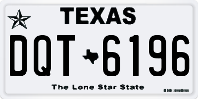 TX license plate DQT6196
