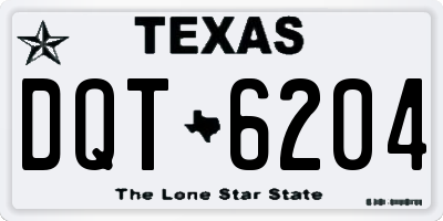 TX license plate DQT6204