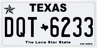 TX license plate DQT6233