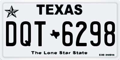TX license plate DQT6298