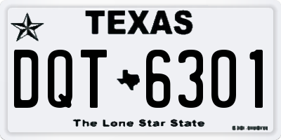 TX license plate DQT6301