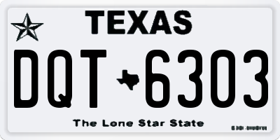 TX license plate DQT6303