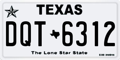 TX license plate DQT6312