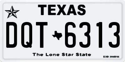 TX license plate DQT6313