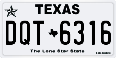 TX license plate DQT6316
