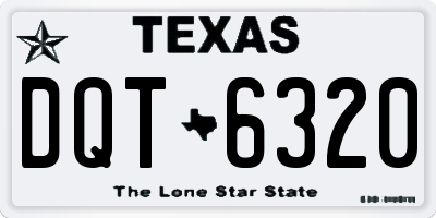 TX license plate DQT6320