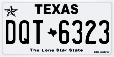 TX license plate DQT6323
