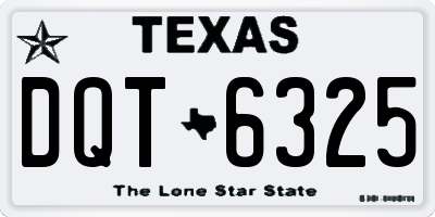 TX license plate DQT6325