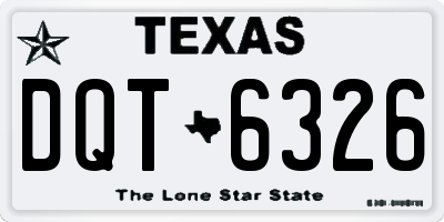 TX license plate DQT6326