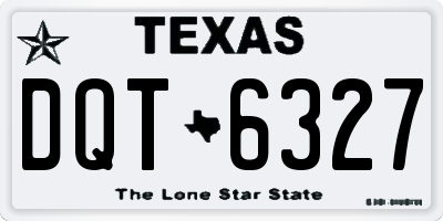 TX license plate DQT6327