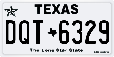 TX license plate DQT6329