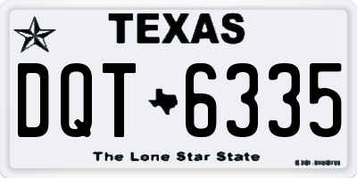 TX license plate DQT6335