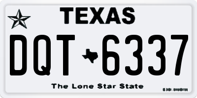 TX license plate DQT6337