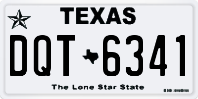 TX license plate DQT6341