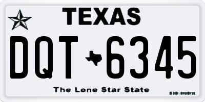 TX license plate DQT6345