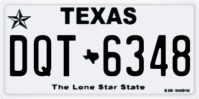 TX license plate DQT6348