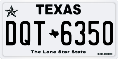TX license plate DQT6350
