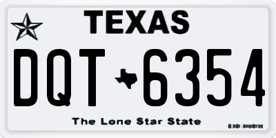 TX license plate DQT6354