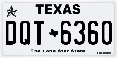 TX license plate DQT6360