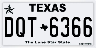 TX license plate DQT6366