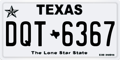 TX license plate DQT6367